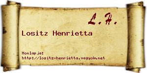 Lositz Henrietta névjegykártya